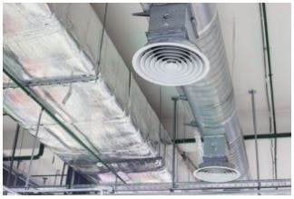 Ceiling industrial ducts with twin vents